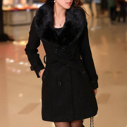Women's Faux Fur Collar Coat