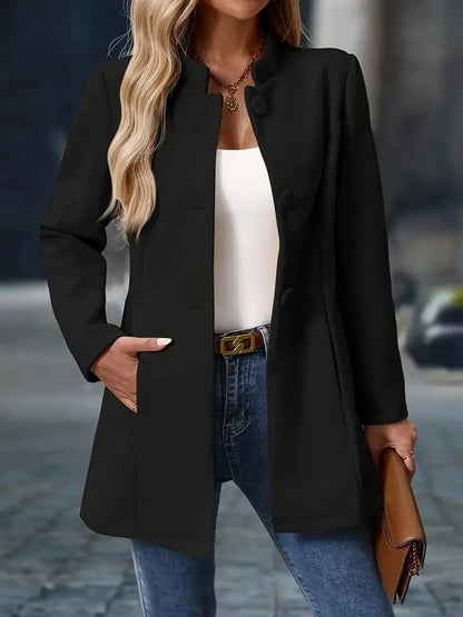 Women's Mid-Length Stand Collar Coat