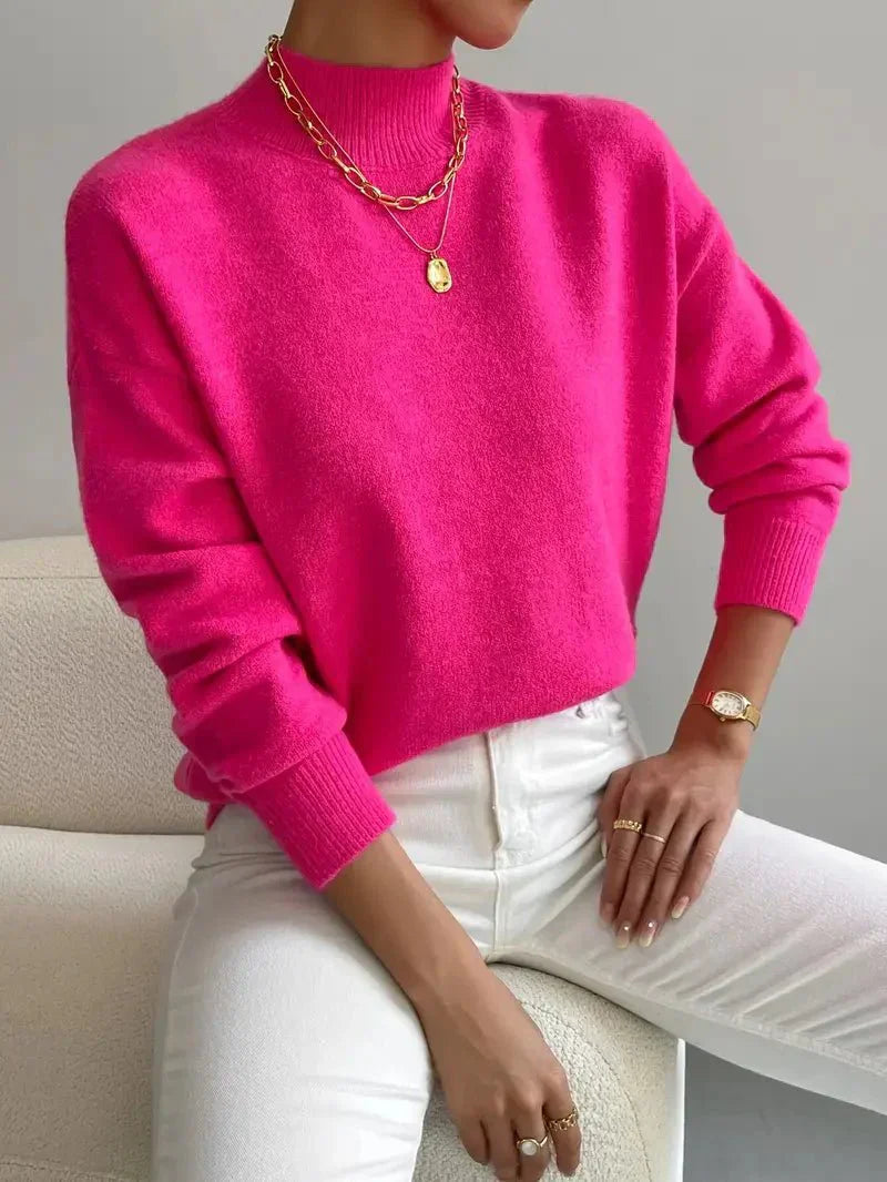 Women's Mock Neck Relaxed Sweater