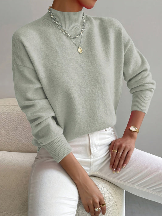 Women's Mock Neck Relaxed Sweater