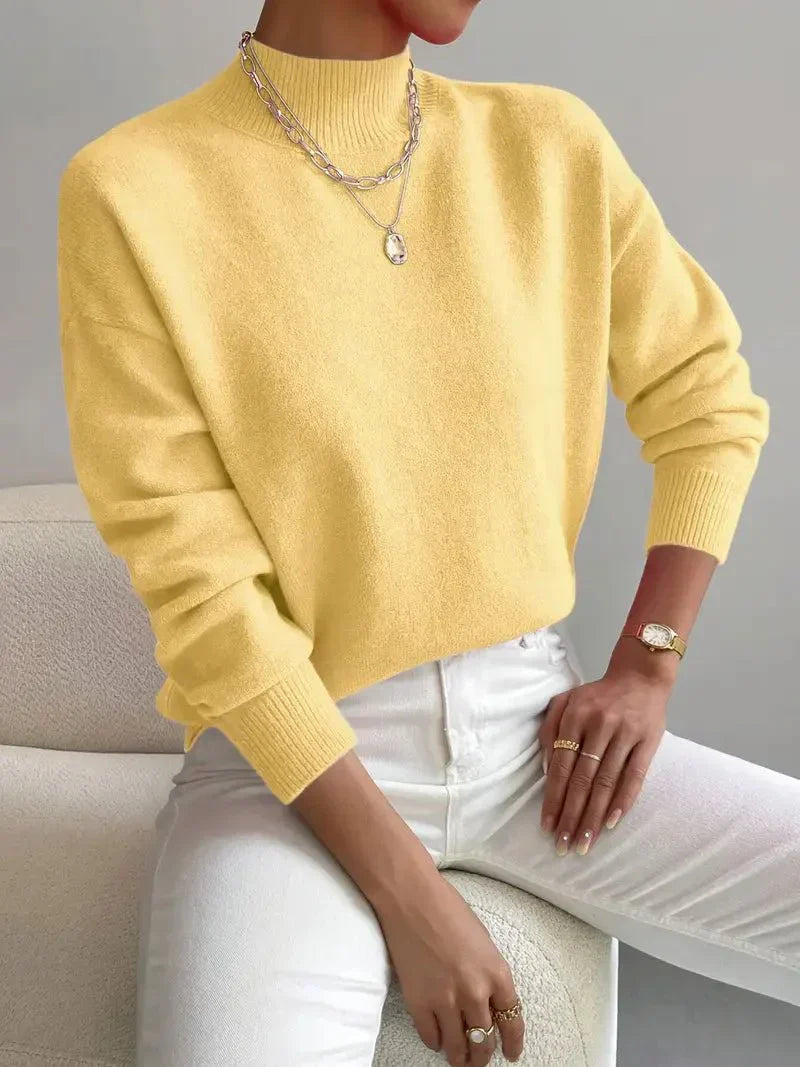 Women's Mock Neck Relaxed Sweater