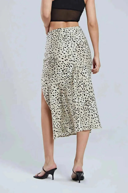 Women's Animal Print Midi Skirt