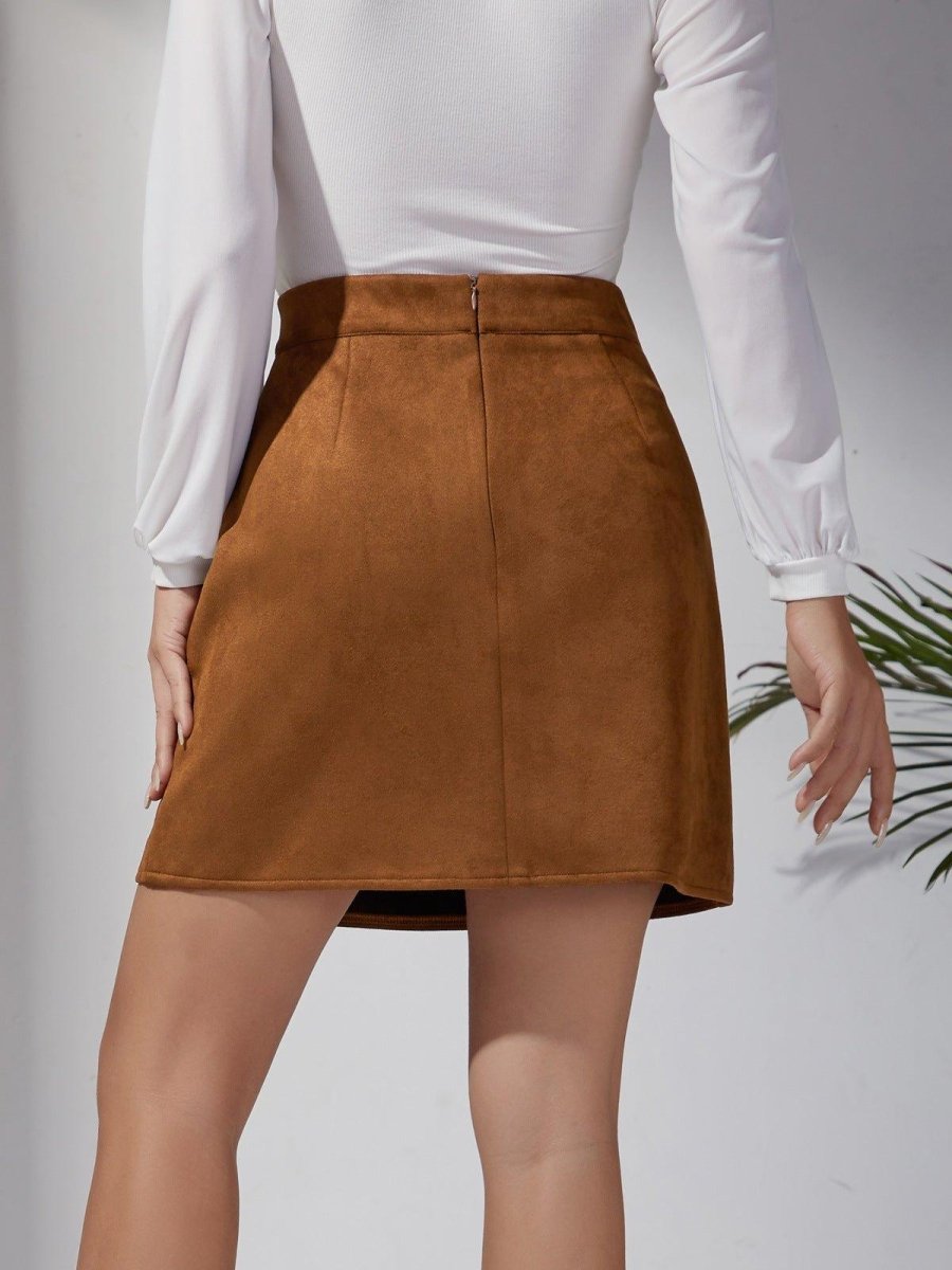 Women's Button Detail Mini Skirt