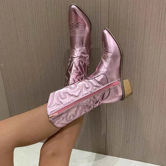 Women's Metallic Western Cowboy Boots