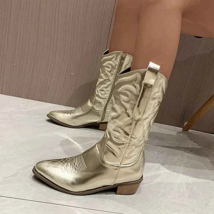 Women's Metallic Western Cowboy Boots