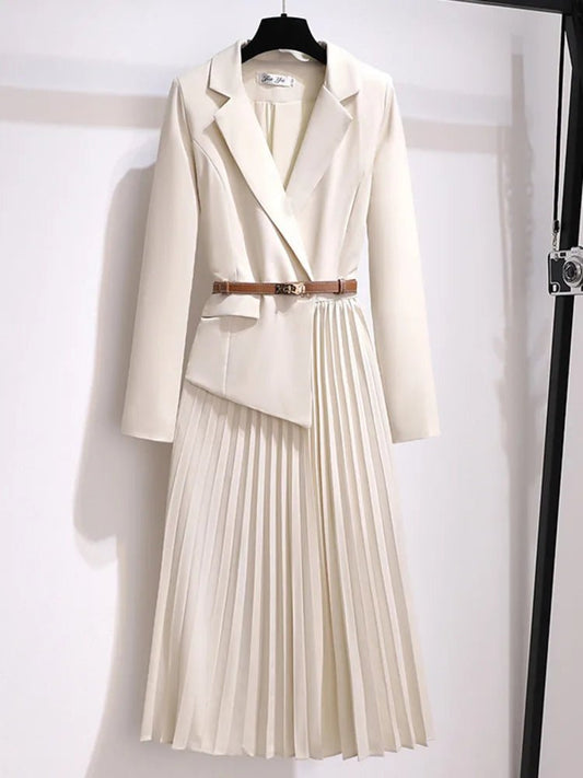 Women’s Structured Pleated Midi Dress