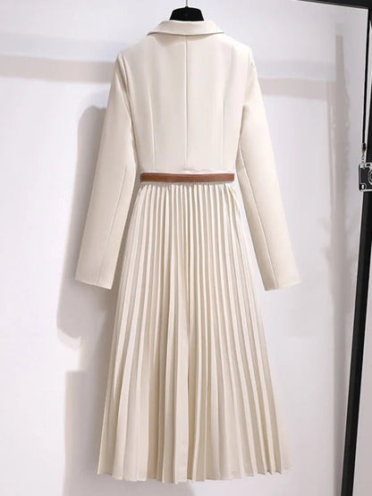 Women’s Structured Pleated Midi Dress