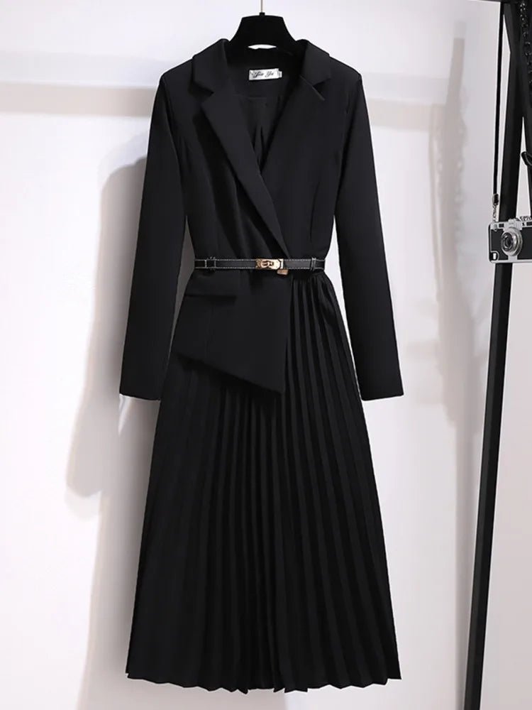 Women’s Structured Pleated Midi Dress