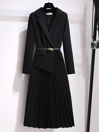 Women’s Structured Pleated Midi Dress