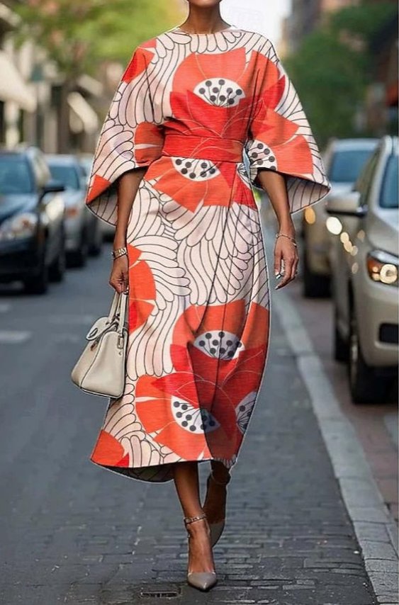 Women's Embroidered Formal Midi Dress