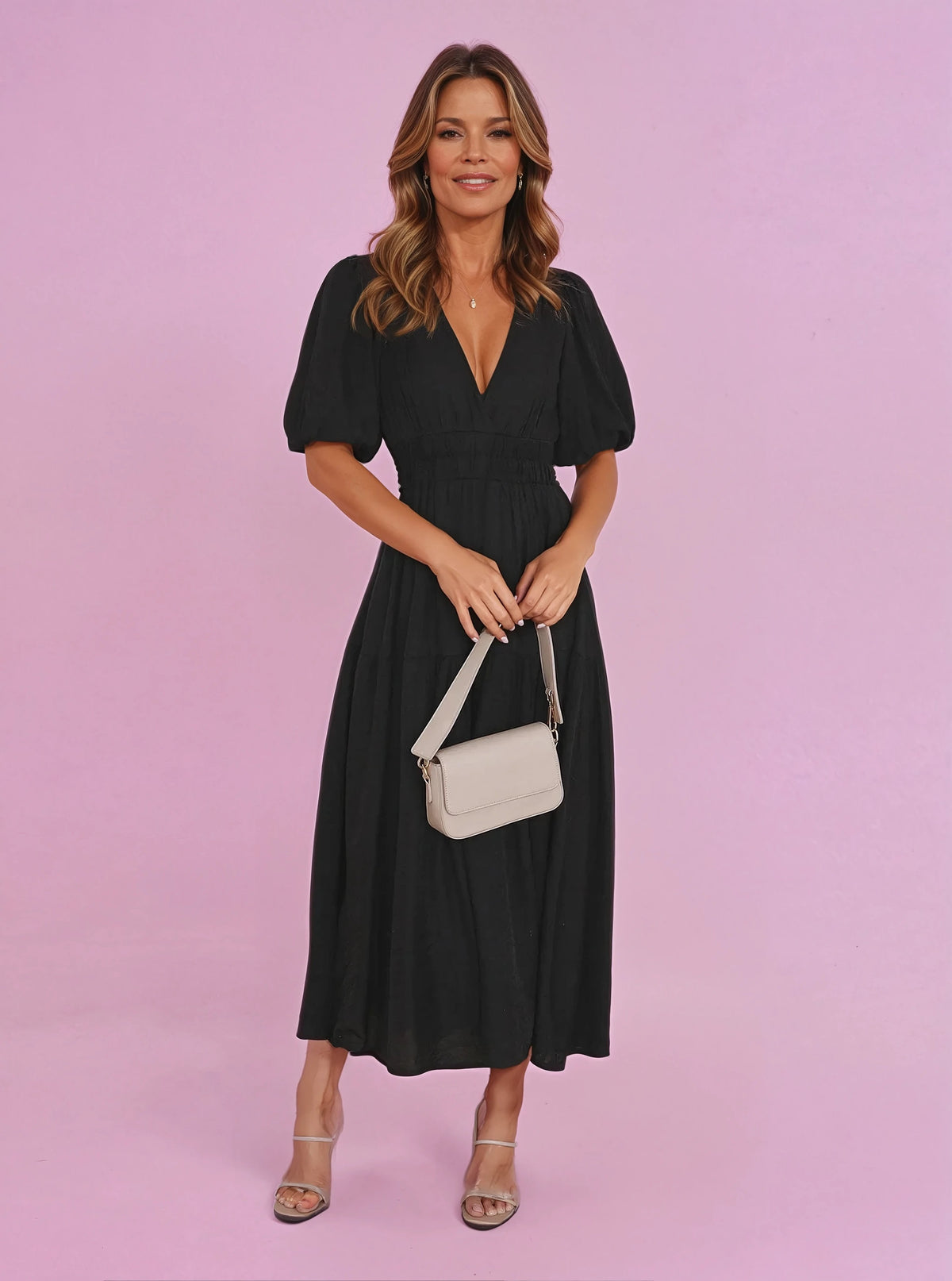 Women’s Smocked Waist Midi Dress