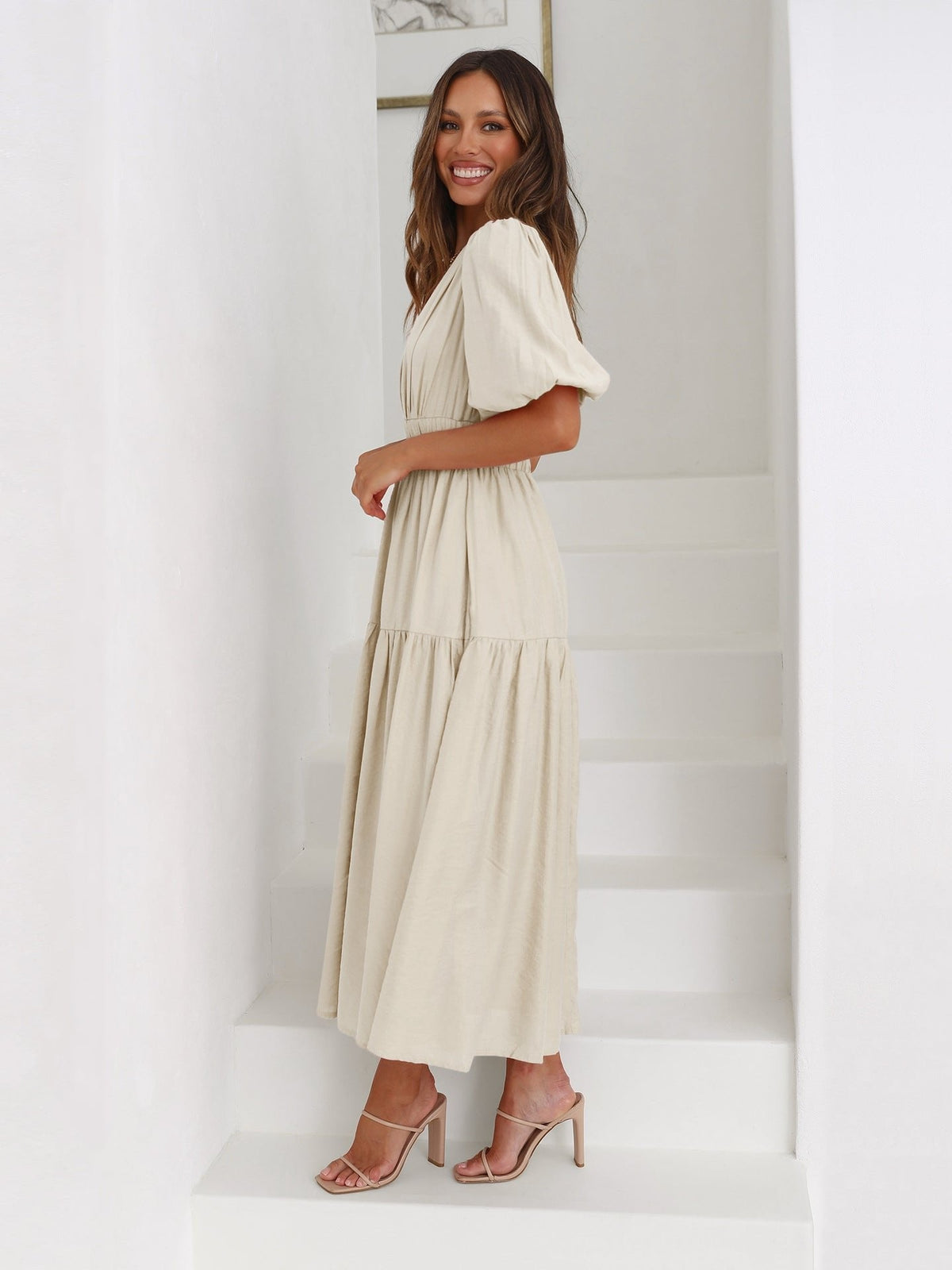 Women’s Smocked Waist Midi Dress