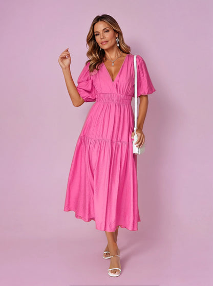 Women’s Smocked Waist Midi Dress