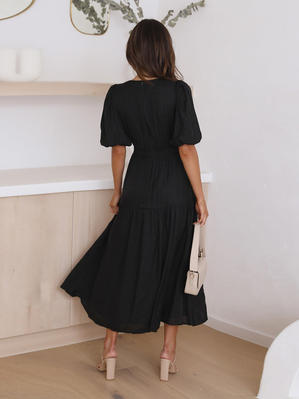 Women’s Smocked Waist Midi Dress