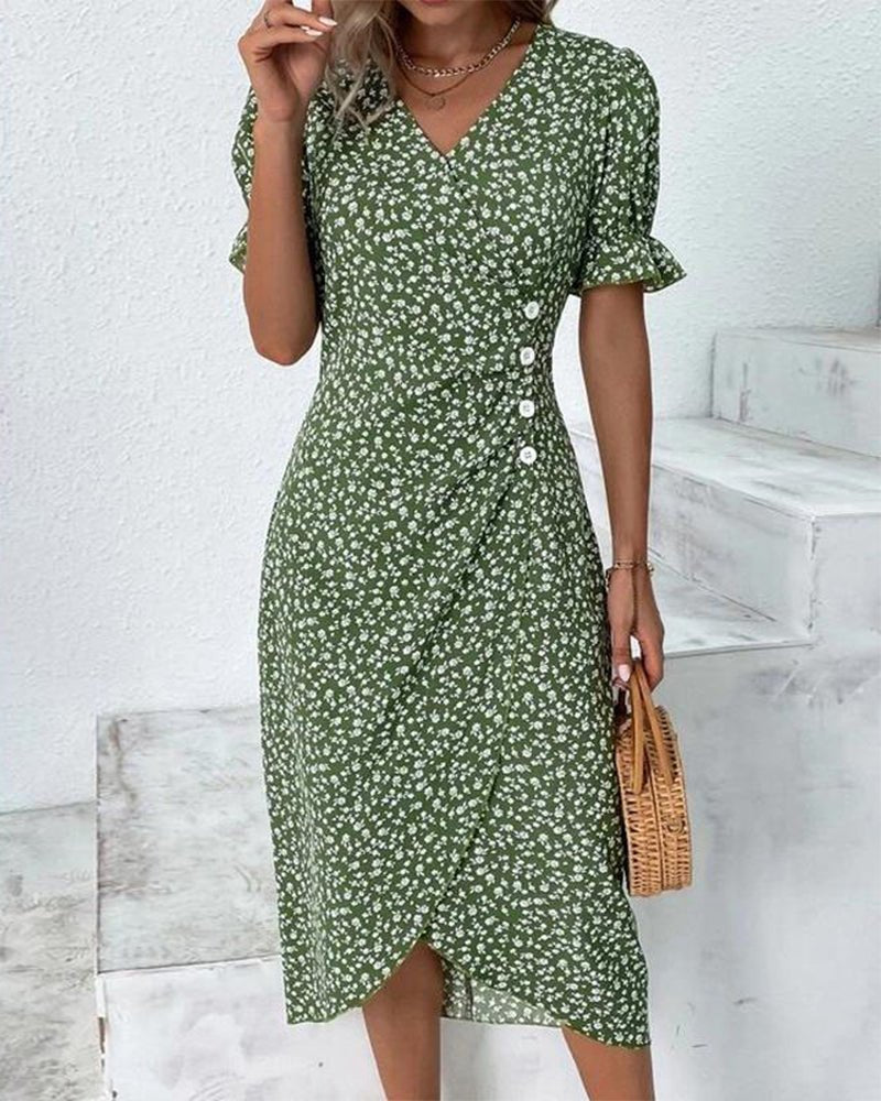 Women’s Elegant Floral Wrap Dress