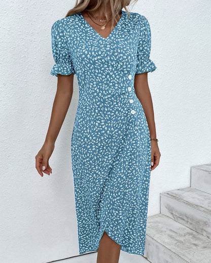 Women’s Elegant Floral Wrap Dress