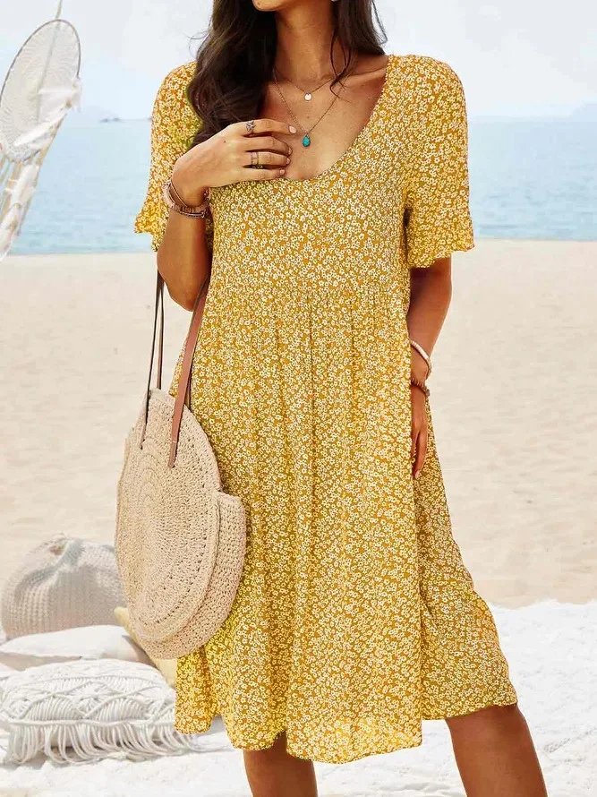 Women's Cotton A-Line Mini Dress