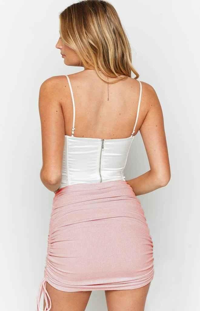 Women's Ruched Bow Mini Skirt