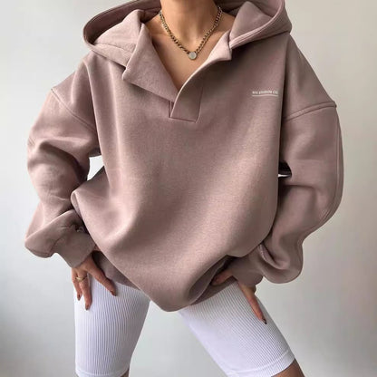 Women's Embroidered Oversized Hooded Jumper