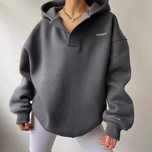 Women's Embroidered Oversized Hooded Jumper