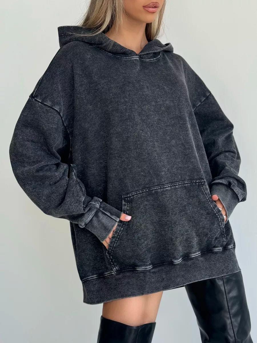 Women's Oversized Washed Effect Hoodie