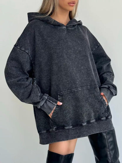 Women's Oversized Washed Effect Hoodie