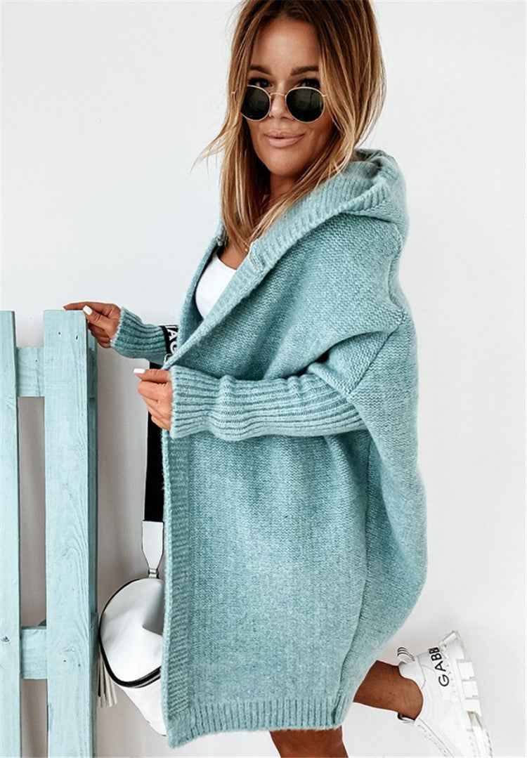 Women's Oversized Hooded Knit Cardigan