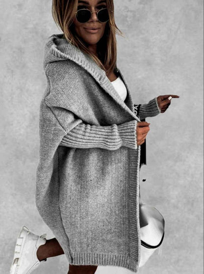 Women's Oversized Hooded Knit Cardigan