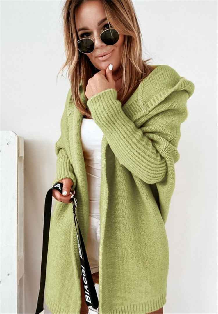 Women's Oversized Hooded Knit Cardigan