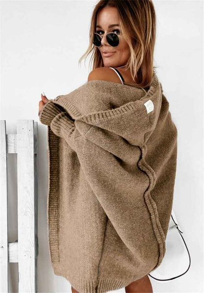 Women's Oversized Hooded Knit Cardigan