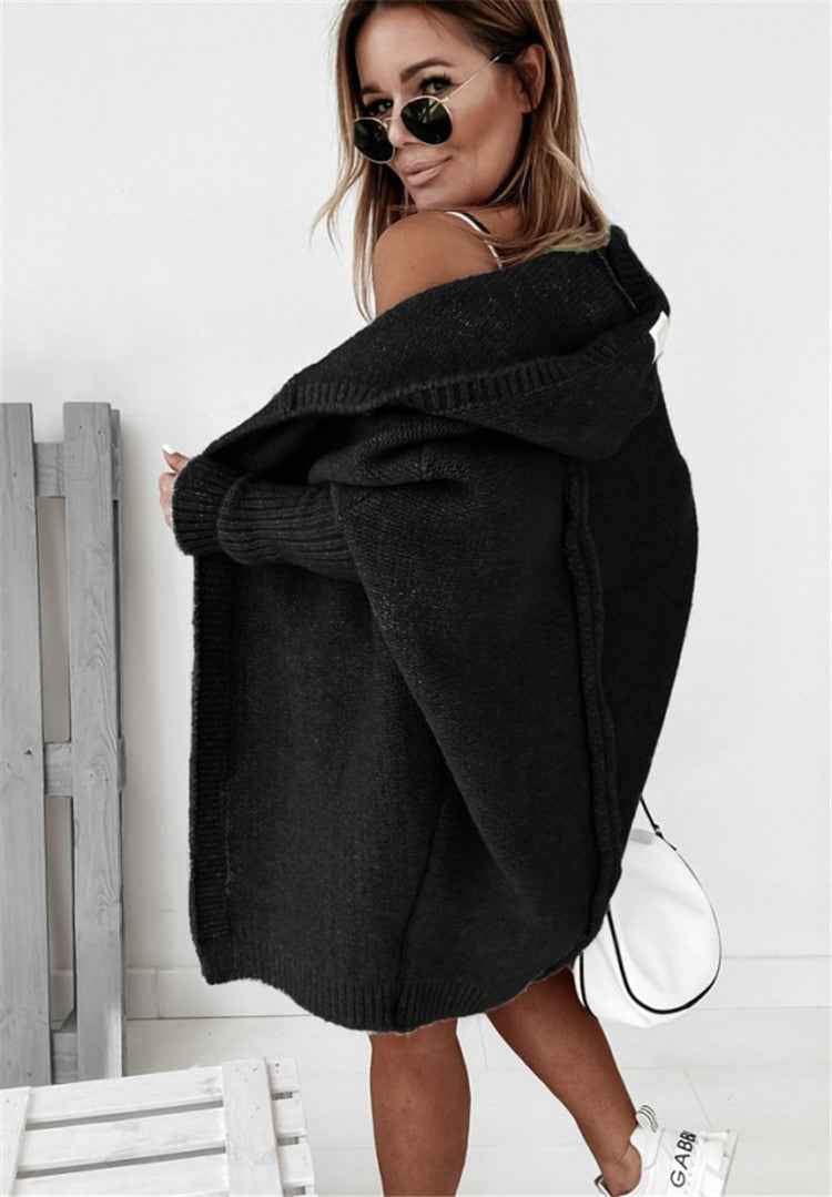 Women's Oversized Hooded Knit Cardigan