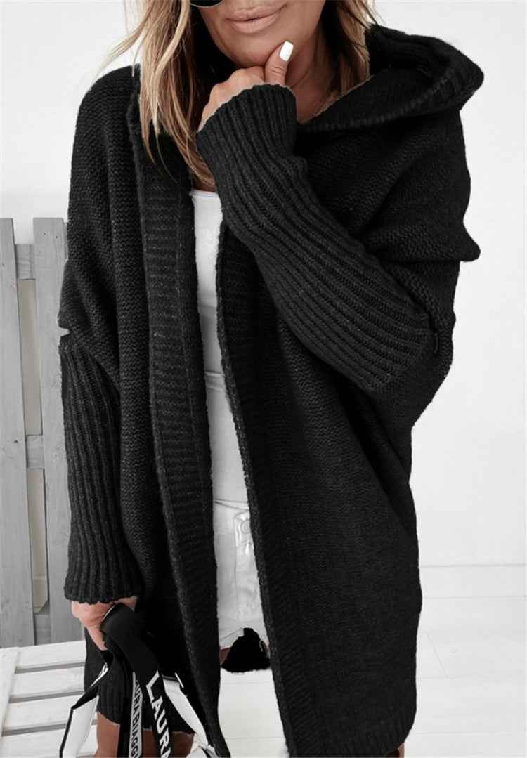 Women's Oversized Hooded Knit Cardigan