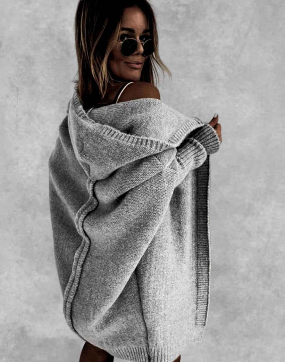 Women's Oversized Hooded Knit Cardigan