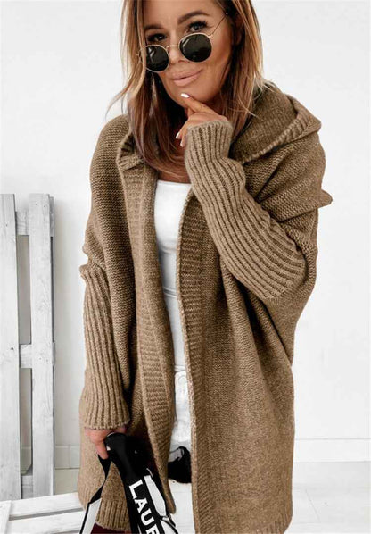 Women's Oversized Hooded Knit Cardigan