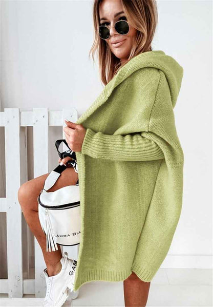 Women's Oversized Hooded Knit Cardigan