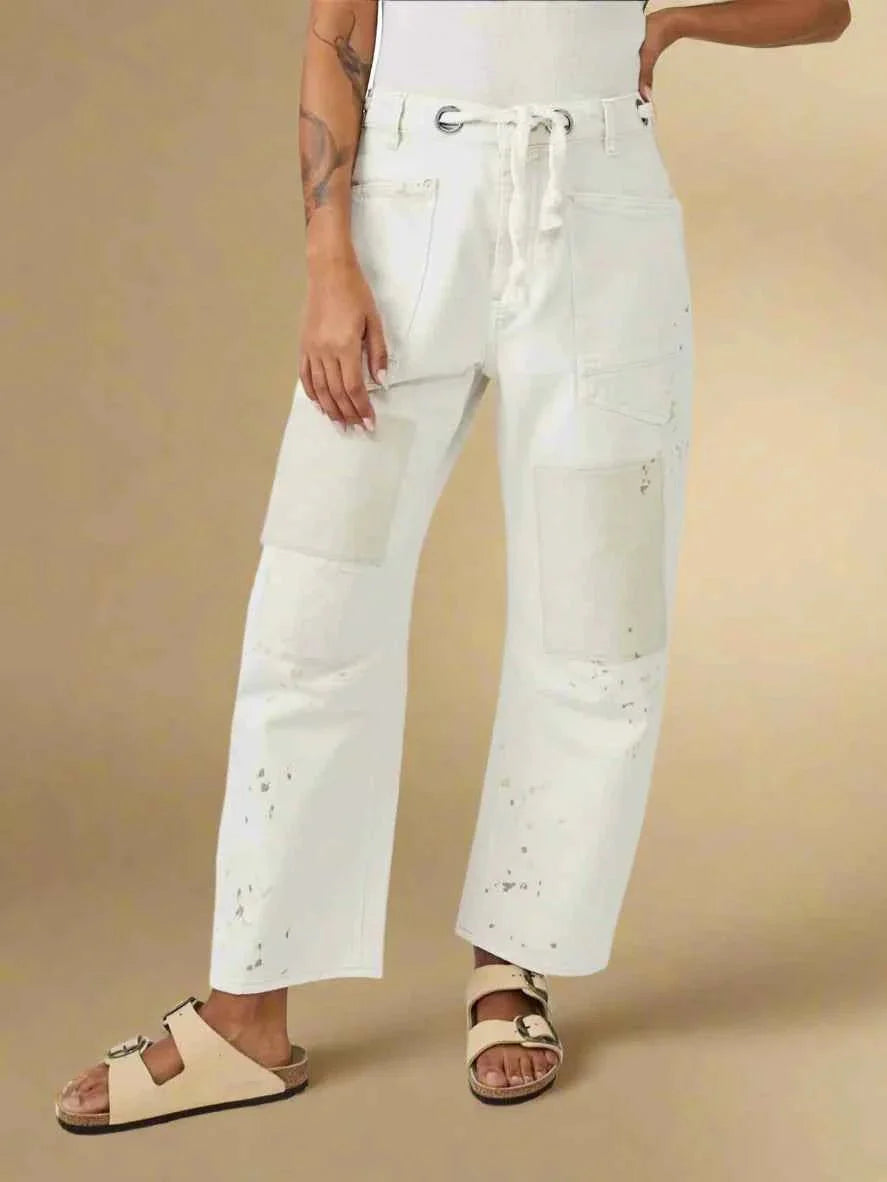 Women's Patchwork Belted Cargo Trousers