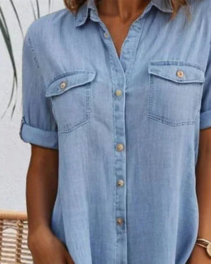Women's Denim Shirt Midi Dress