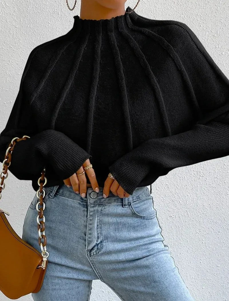 Women's Stand Collar Knit Jumper