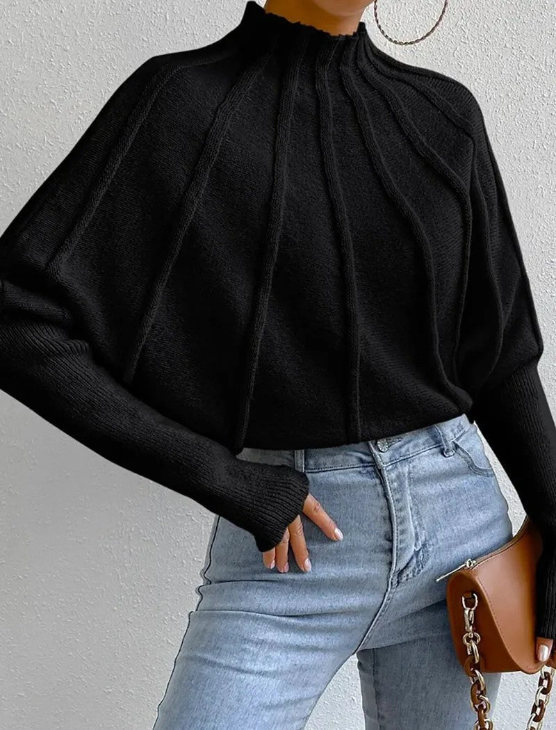 Women's Stand Collar Knit Jumper