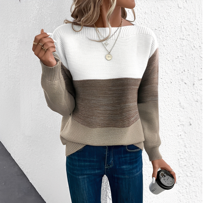 Women's Colourblock Knit Casual Jumper