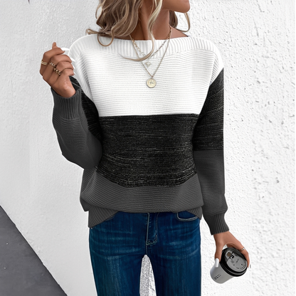 Women's Colourblock Knit Casual Jumper