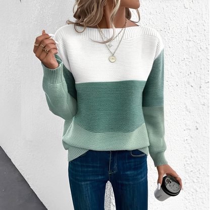 Women's Colourblock Knit Casual Jumper