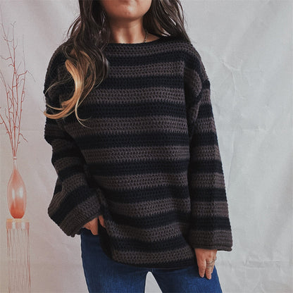 Women's Oversized Striped Casual Jumper