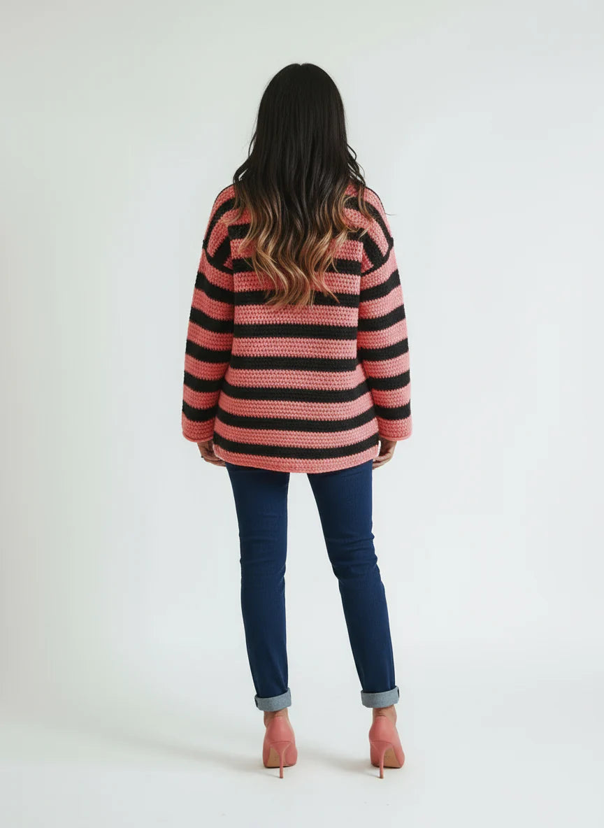 Women's Oversized Striped Casual Jumper