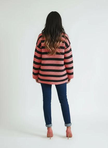 Women's Oversized Striped Casual Jumper