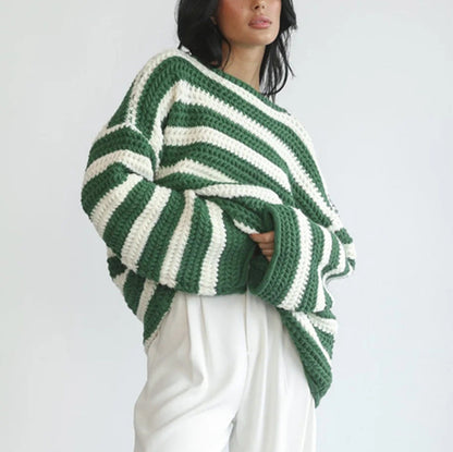 Women's Oversized Striped Casual Jumper