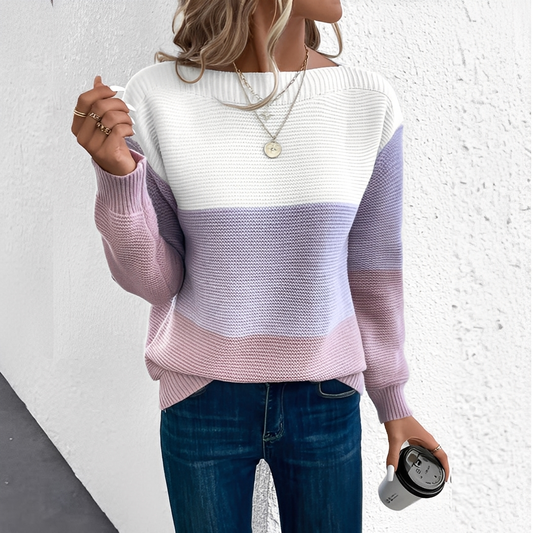 Women's Colourblock Knit Casual Jumper