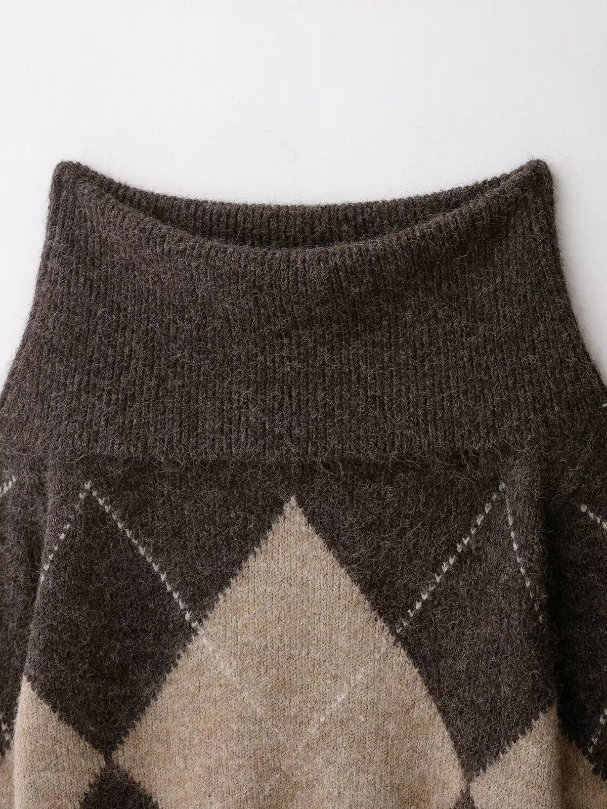 Women's Argyle Off Shoulder Jumper