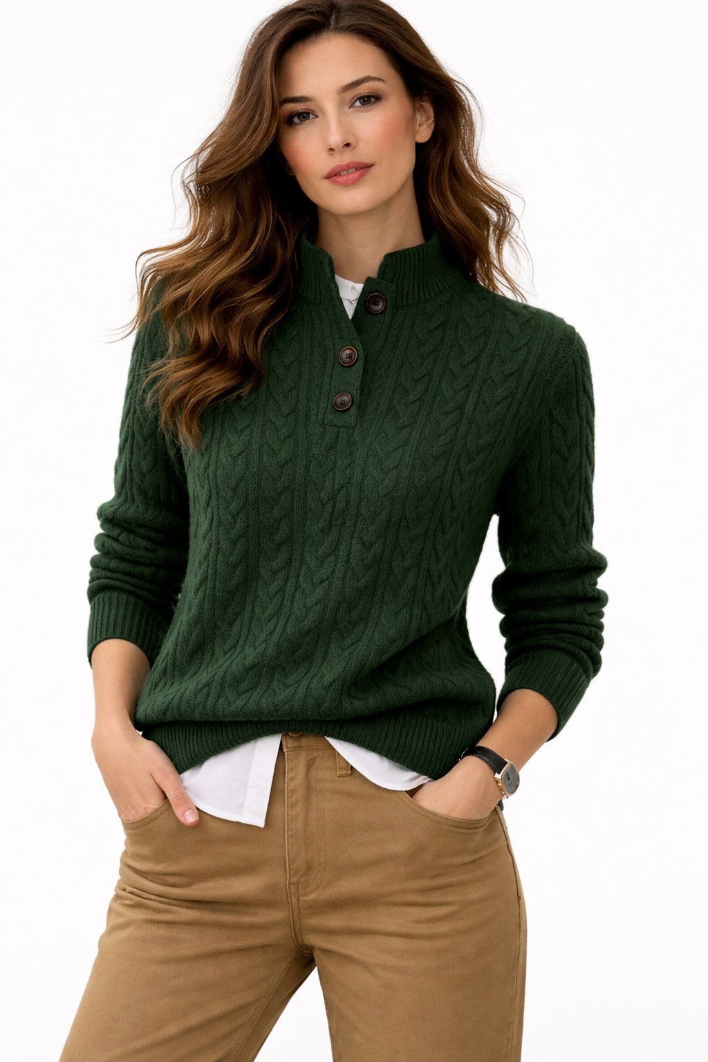 Women's Long Sleeve Cable Jumper