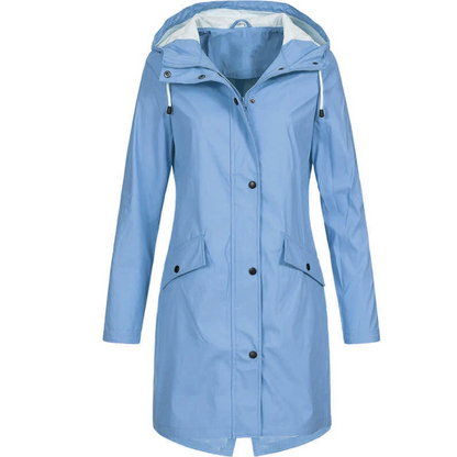 Women's Long Hooded Rain Jacket